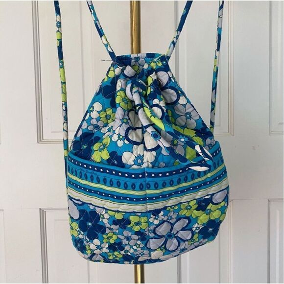 Vintage 00s Vera Bradley Floral Drawstring Backpack - Picture 2 of 6
